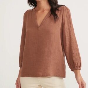 Marine Layer Jamie Banded Collar Top